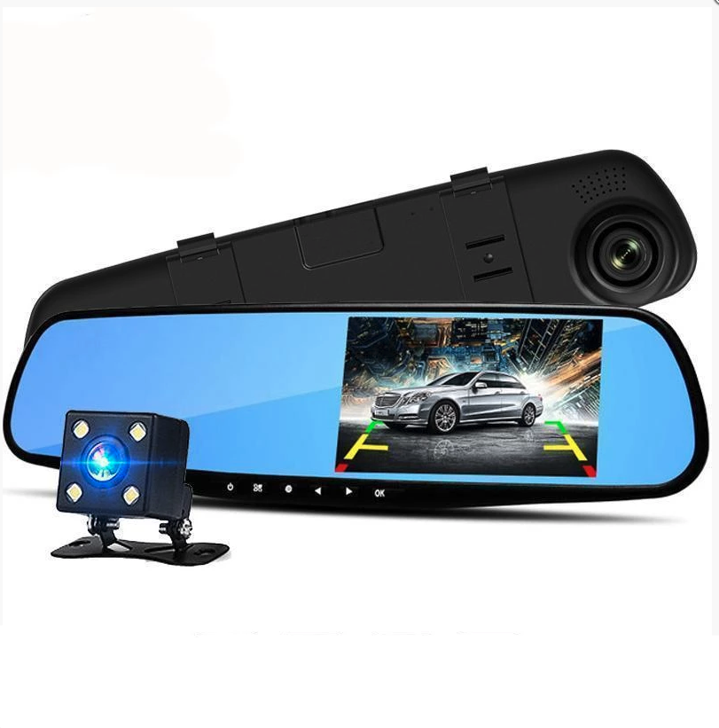 "Camera per auto bifocale HD, visione notturna, video 1080p, vista anteriore e posteriore, fotocamera in auto"