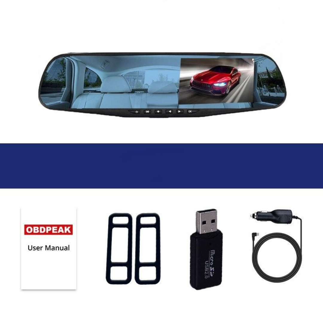 "Camera per auto bifocale HD, visione notturna, video 1080p, vista anteriore e posteriore, fotocamera in auto"