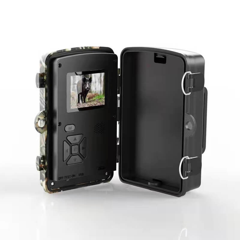 "Camera per fauna selvatica, visione notturna, foto e video HD, design robusto, mimetico, impermeabile, LED infrarossi invisi