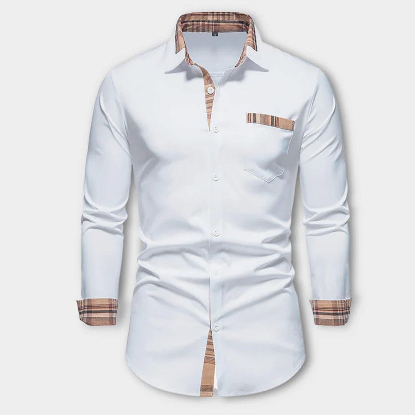 "Camicia classica da uomo, nera, taglio sartoriale, elegante e versatile, perfetta per eventi speciali o professionali."