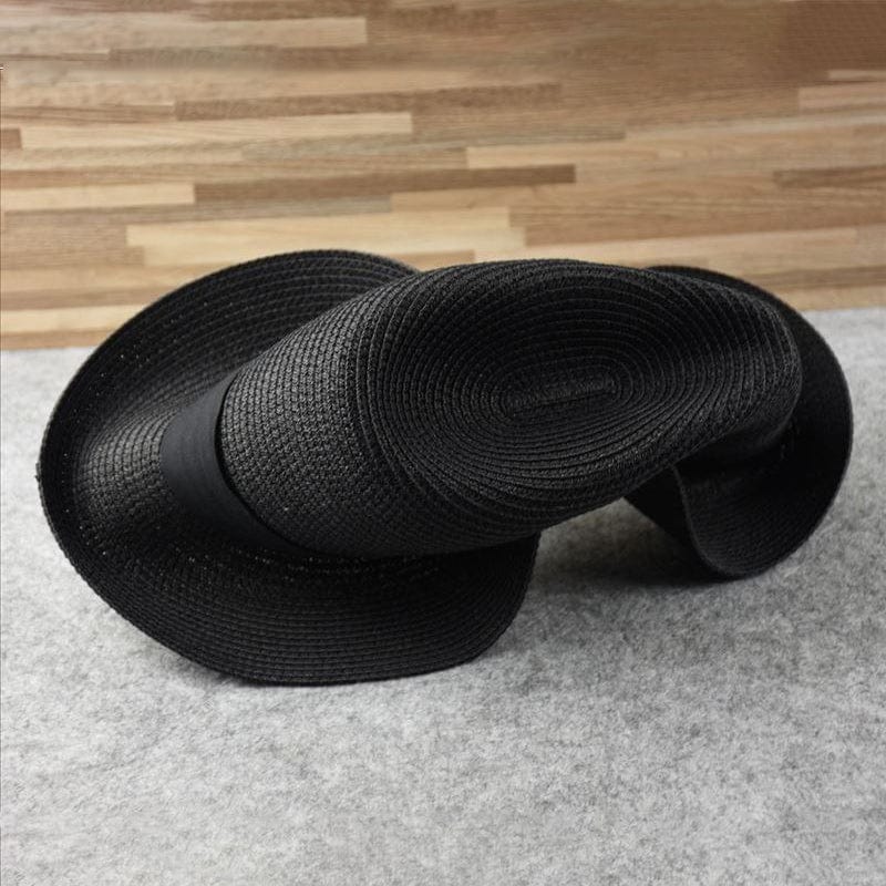 "Cappello da uomo in palma toquilla intrecciata, design elegante, beige chiaro, perfetto per occasioni estive casual e formal