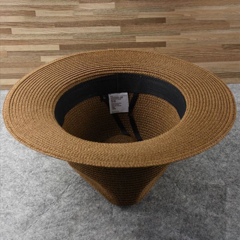 "Cappello da uomo in palma toquilla intrecciata, design elegante, beige chiaro, perfetto per occasioni estive casual e formal