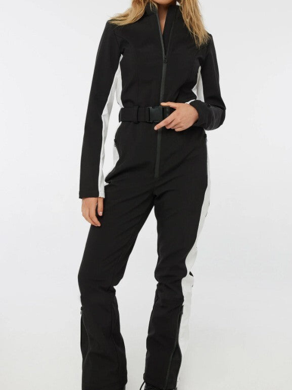 Completo da sci donna impermeabile elegante, con cinturino in vita, materiale isolante, ideale per avventure sportive inverna