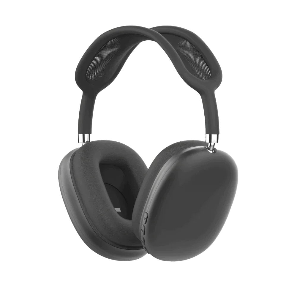 "Cuffie over-ear wireless nere, cuscinetti morbidi, tecnologia di cancellazione rumore per ascolto senza distrazioni."