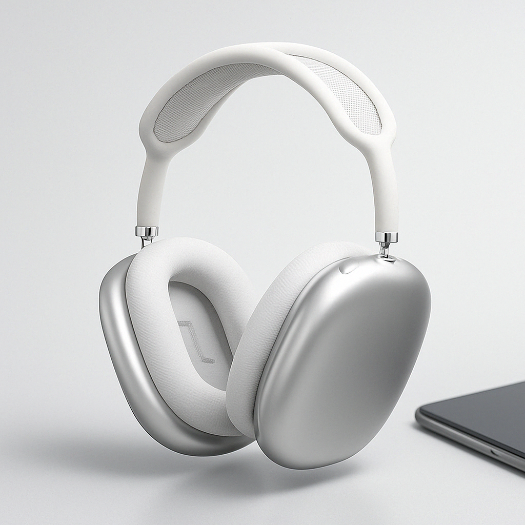 "Cuffie over-ear wireless nere, cuscinetti morbidi, tecnologia di cancellazione rumore per ascolto senza distrazioni."