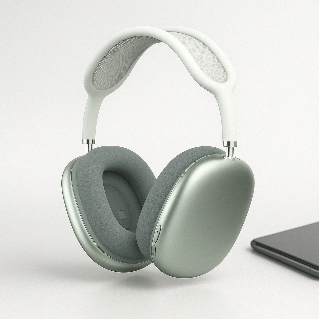 "Cuffie over-ear wireless nere, cuscinetti morbidi, tecnologia di cancellazione rumore per ascolto senza distrazioni."