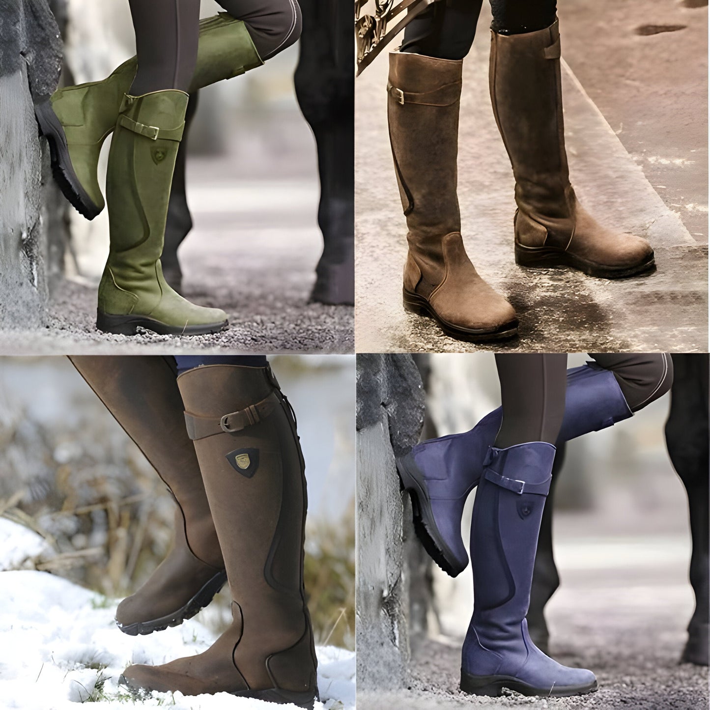 "Eleganti stivali donna in pelle impermeabili marroni, design sofisticato con suola antiscivolo, perfetti per giornate piovos