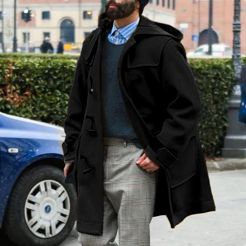 "Giacca Lunga Uomo Invernale Jude, design moderno isolante, verde, nero, marrone, calda ed elegante per l'inverno."