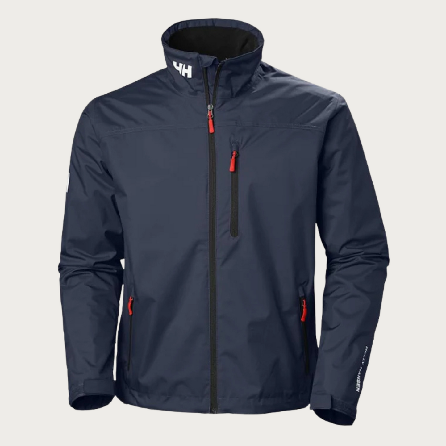 Giacca uomo impermeabile leggera blu, design moderno, cappuccio regolabile, ideale per pioggia e stile quotidiano.