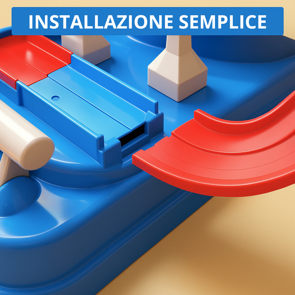Giocattolo interattivo per bambini, set di piste regolabili e 4 macchine in colori brillanti, stimola creatività e apprendime