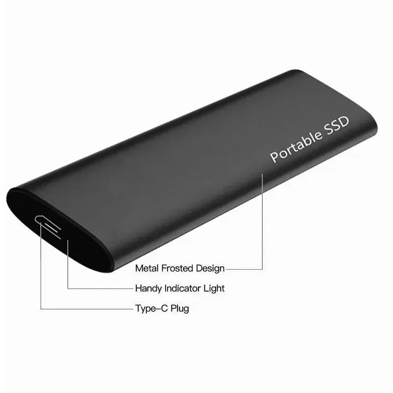 "Immagine di disco rigido esterno 4 TB, ultra sottile, USB-C, colore nero lucido, design elegante e compatto"