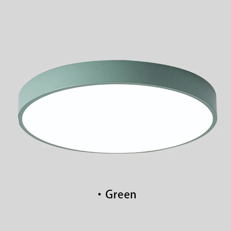 "Lampada da soffitto LED rosa e grigio, design moderno, illumina spazi interni con eleganza e tecnologia efficiente."