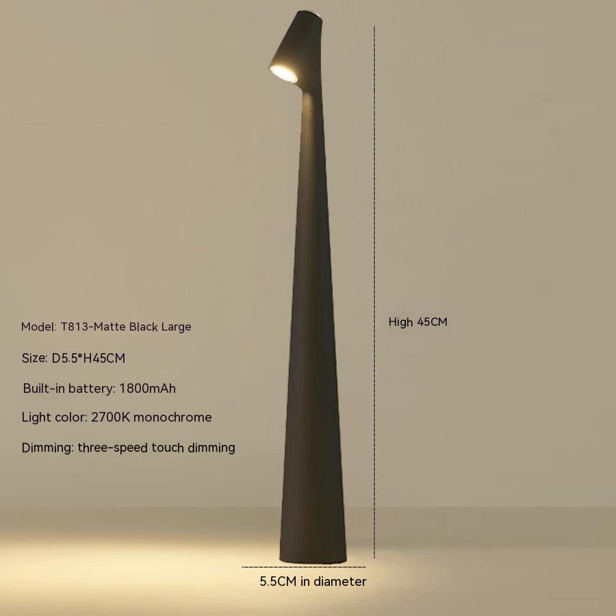 "Lampada da tavolo moderna ricaricabile, struttura snella in metallo, luce LED regolabile, colori: nero, marrone, grigio, ros