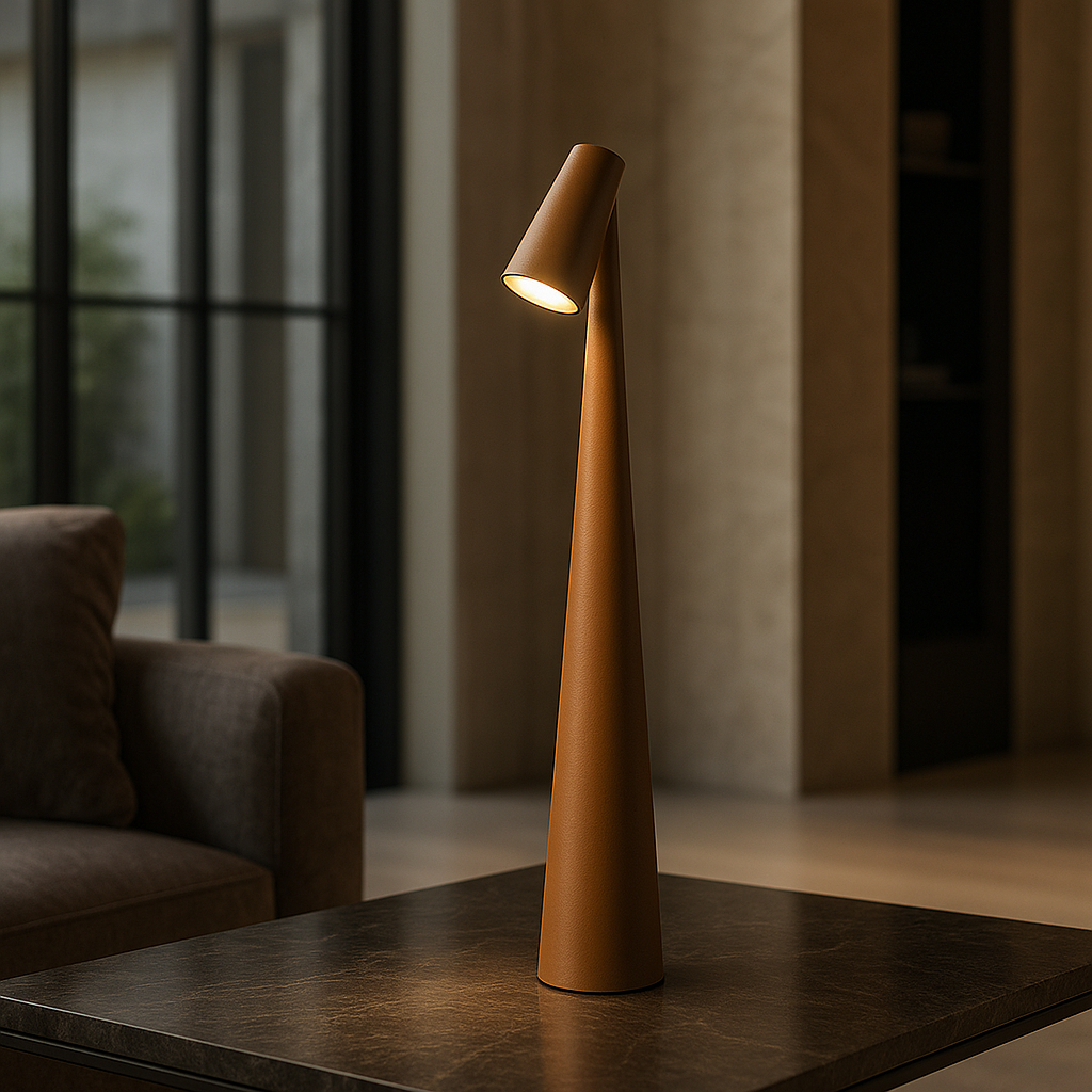 "Lampada da tavolo moderna ricaricabile, struttura snella in metallo, luce LED regolabile, colori: nero, marrone, grigio, ros