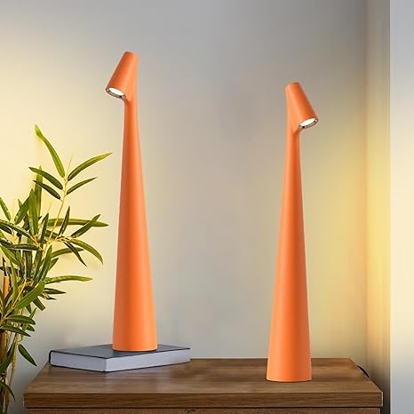 "Lampada da tavolo moderna ricaricabile, struttura snella in metallo, luce LED regolabile, colori: nero, marrone, grigio, ros