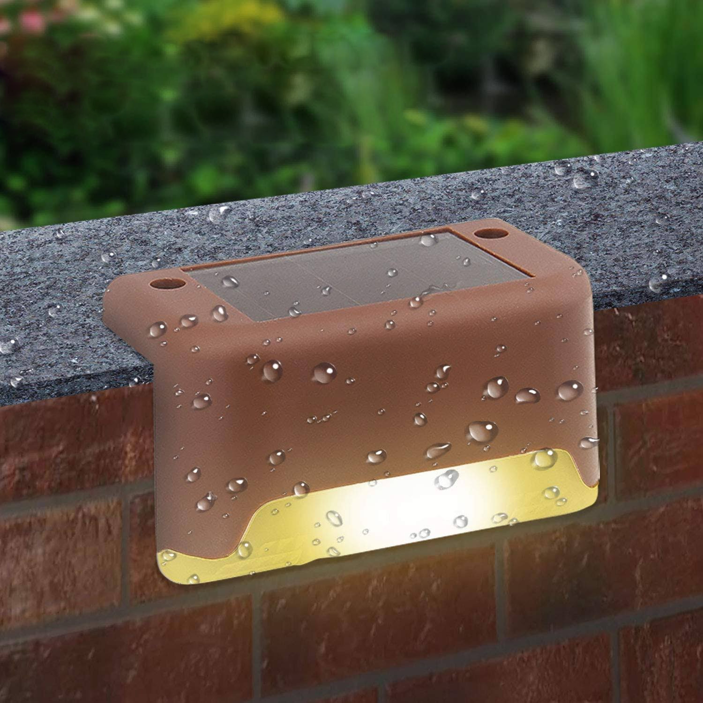 "Lampada solare da giardino LED, luce calda, illumina percorsi e giardini, design elegante e resistente, energia solare."
