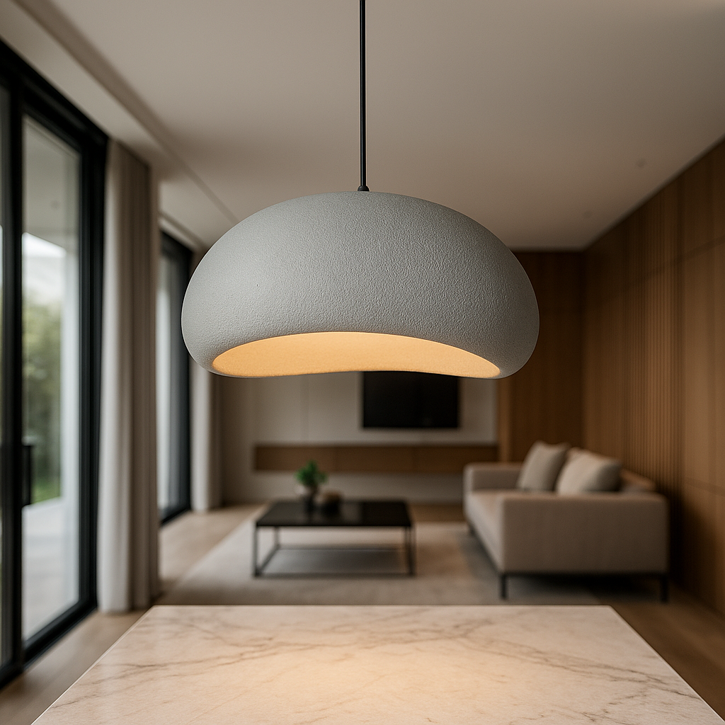 "Lampada sospensione bordeaux elegante in metallo e vetro, design minimalista, crea atmosfera sofisticata in casa."