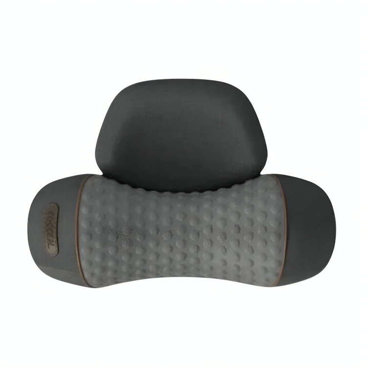 "Massaggiatore per collo ergonomico, memory foam blu e bianco per sollievo muscolare e relax quotidiano."