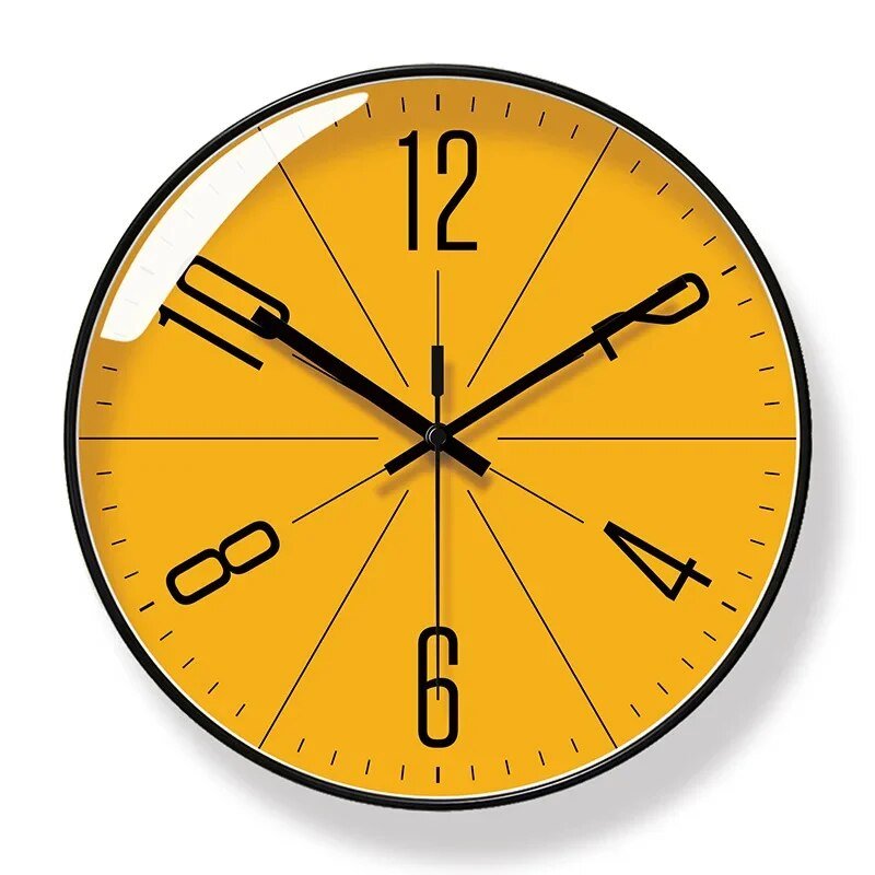 "Orologio da parete nordico minimalista in bianco e nero, design elegante con cifre chiare, adatto per decorazioni moderne."