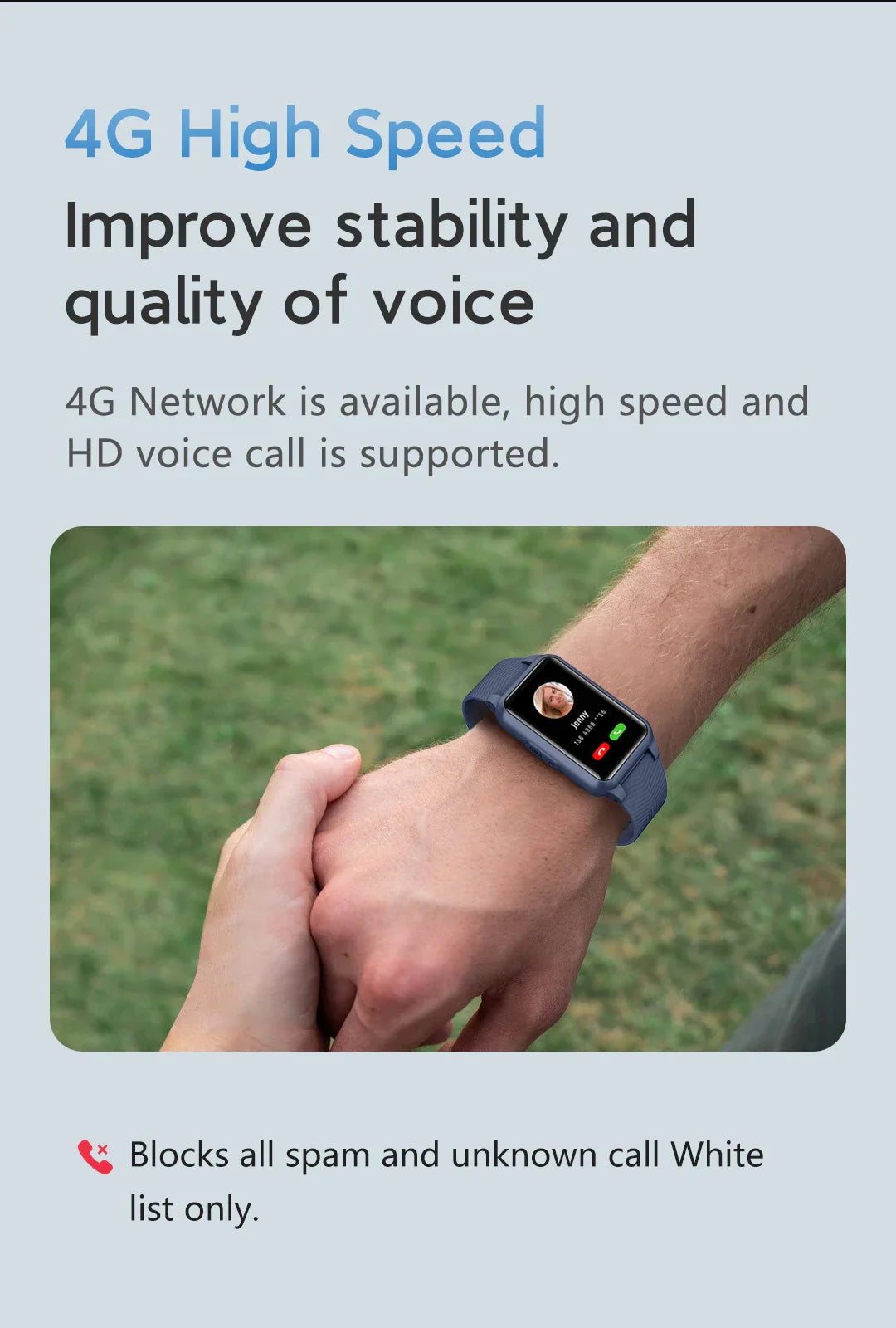 Orologio smart anziani nero con GPS e SOS, cinturino robusto, schermo rettangolare, ideale sicurezza e tracciamento.