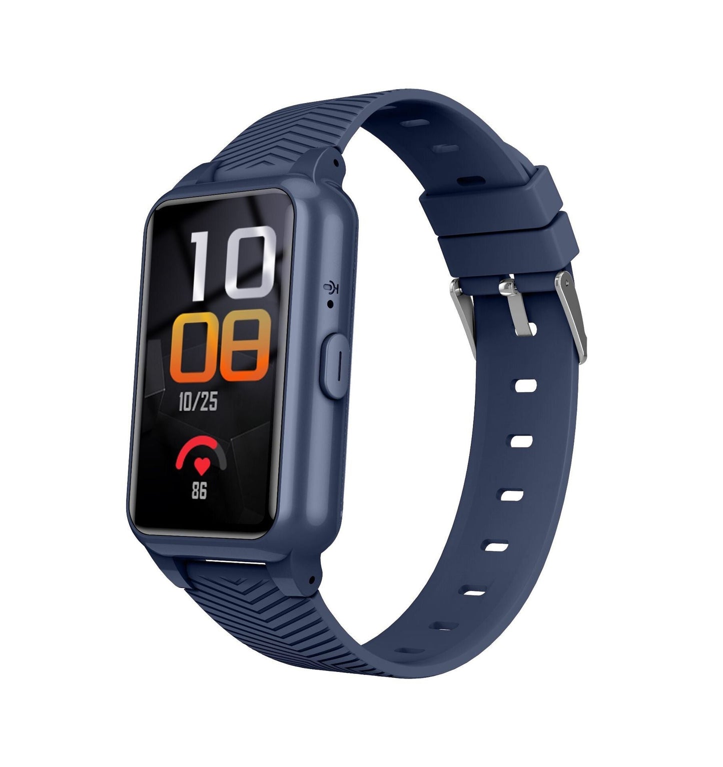 Orologio smart anziani nero con GPS e SOS, cinturino robusto, schermo rettangolare, ideale sicurezza e tracciamento.