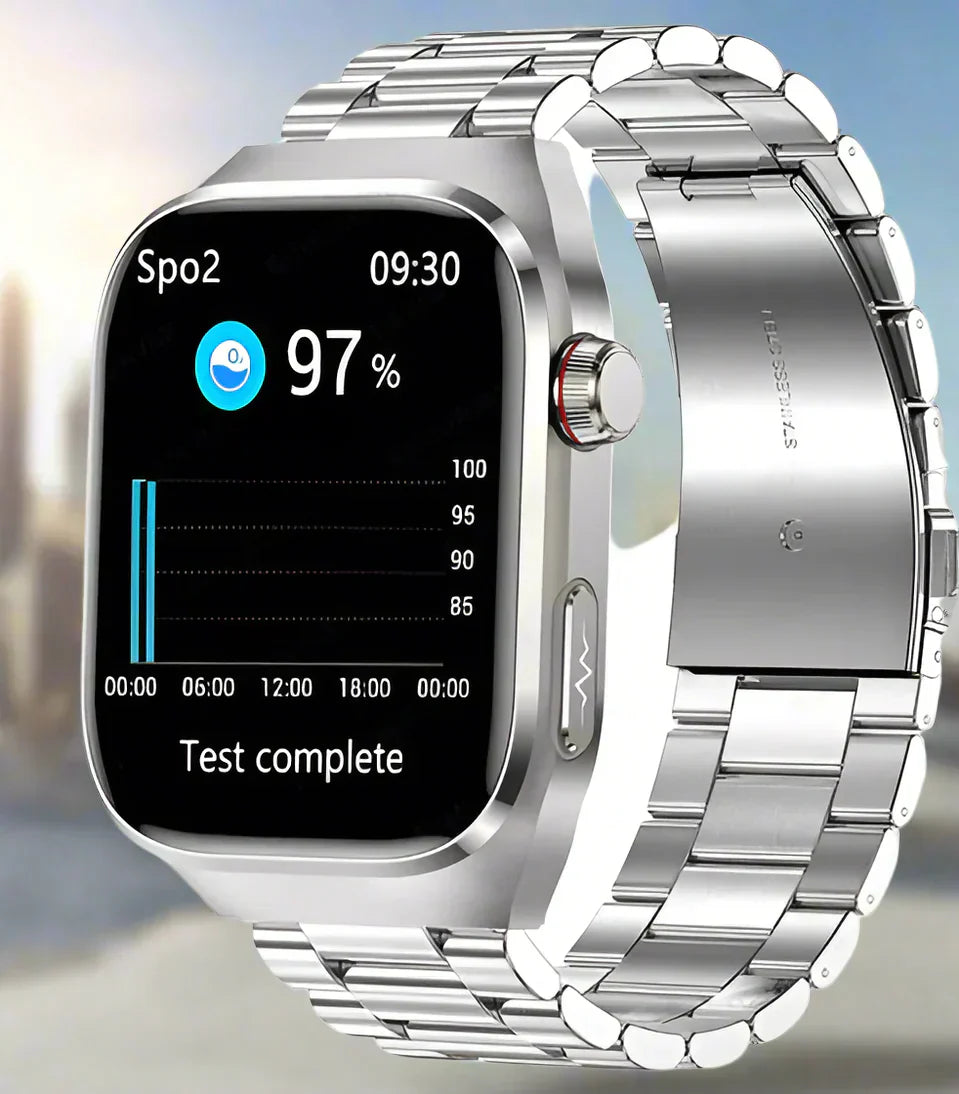 Orologio Smartwatch Salute con display AMOLED da 2.04, cinturino in silicone, monitor ECG e zuccheri per uomo/donna.
