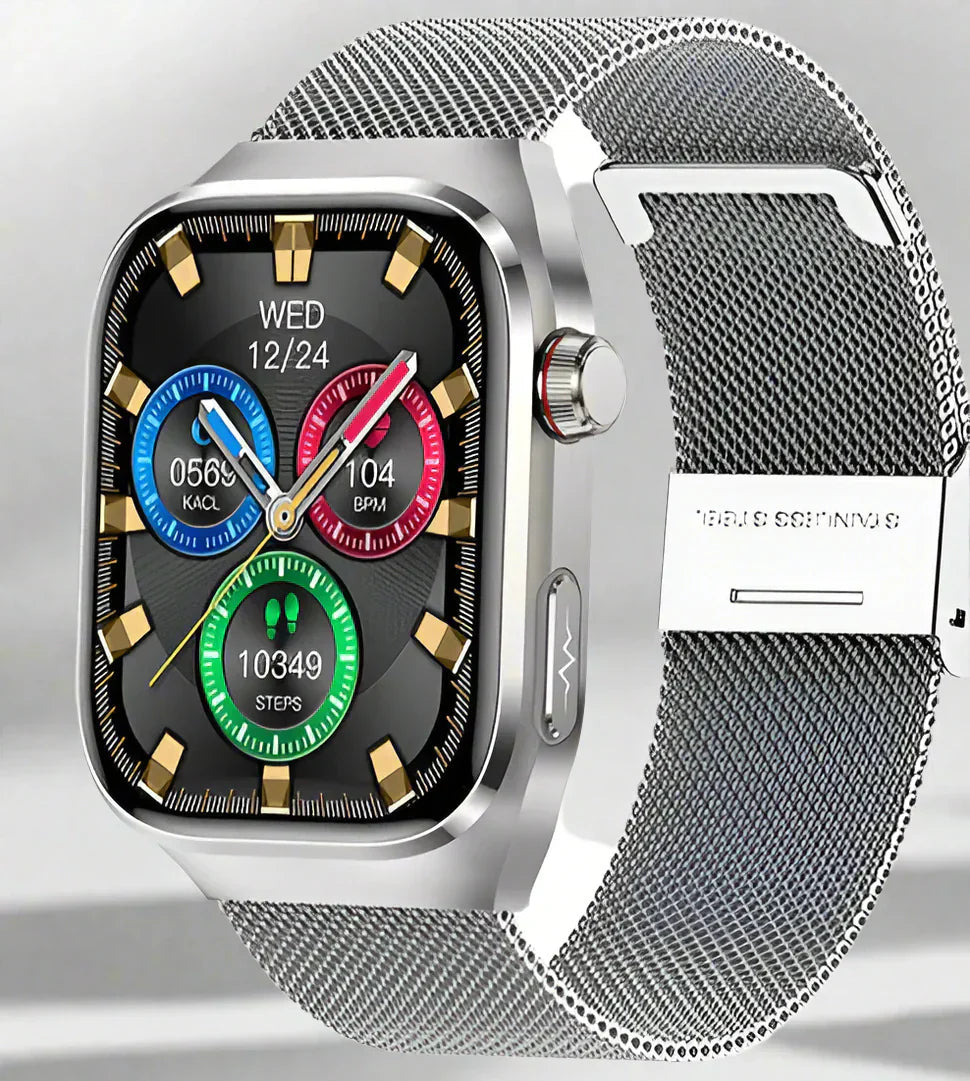 Orologio Smartwatch Salute con display AMOLED da 2.04, cinturino in silicone, monitor ECG e zuccheri per uomo/donna.
