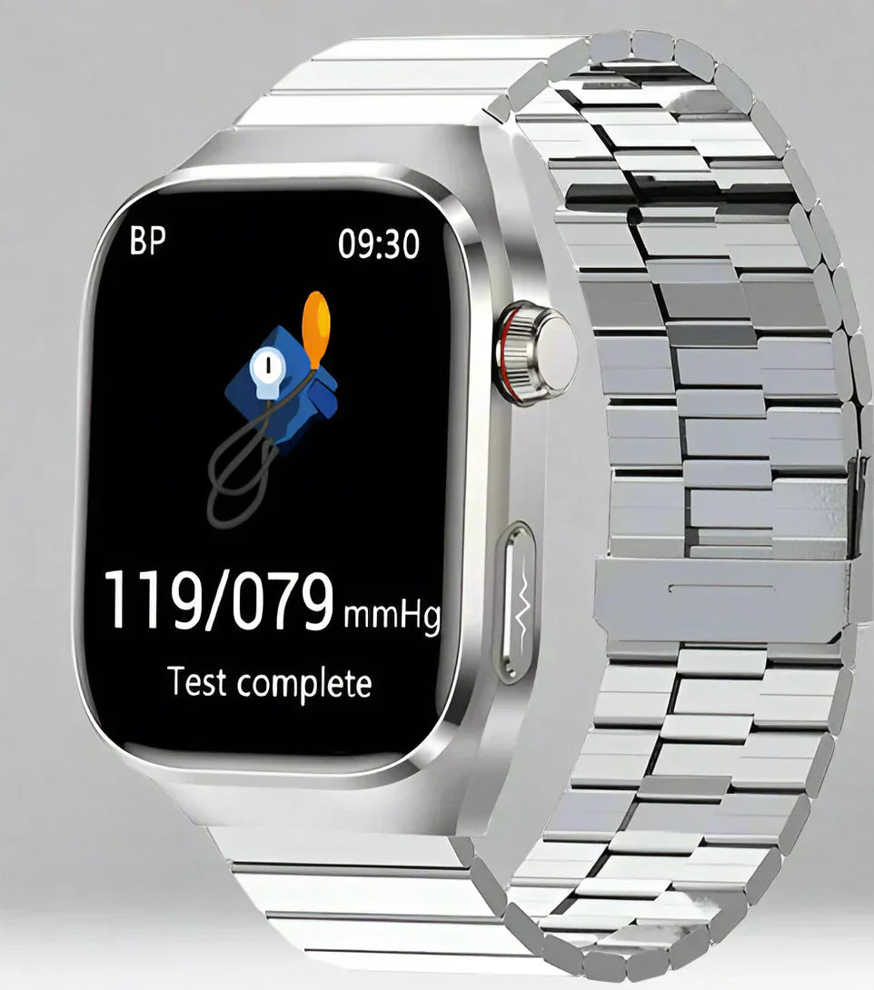 Orologio Smartwatch Salute con display AMOLED da 2.04, cinturino in silicone, monitor ECG e zuccheri per uomo/donna.