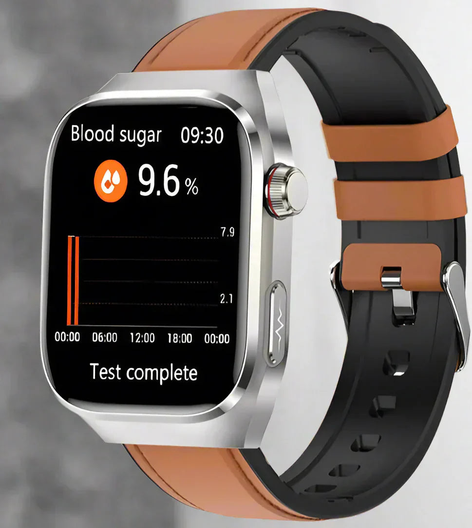 Orologio Smartwatch Salute con display AMOLED da 2.04, cinturino in silicone, monitor ECG e zuccheri per uomo/donna.