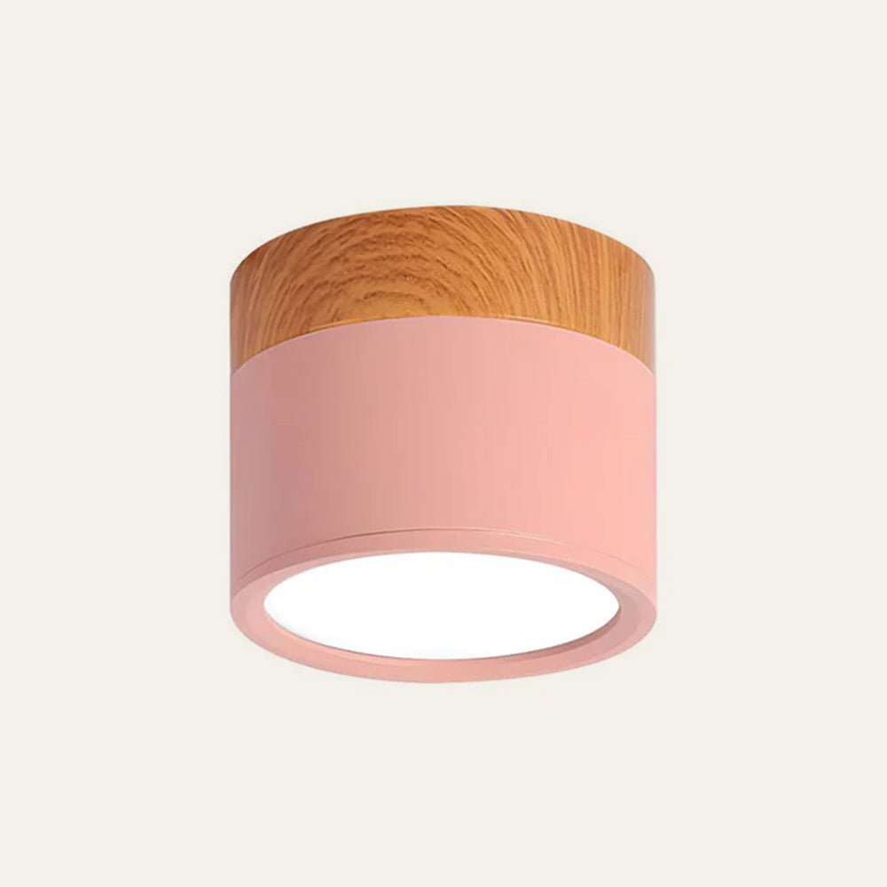 "Plafoniera cilindrica LED moderna per interni, struttura in alluminio, finitura elegante, luce uniforme, disponibile in vari