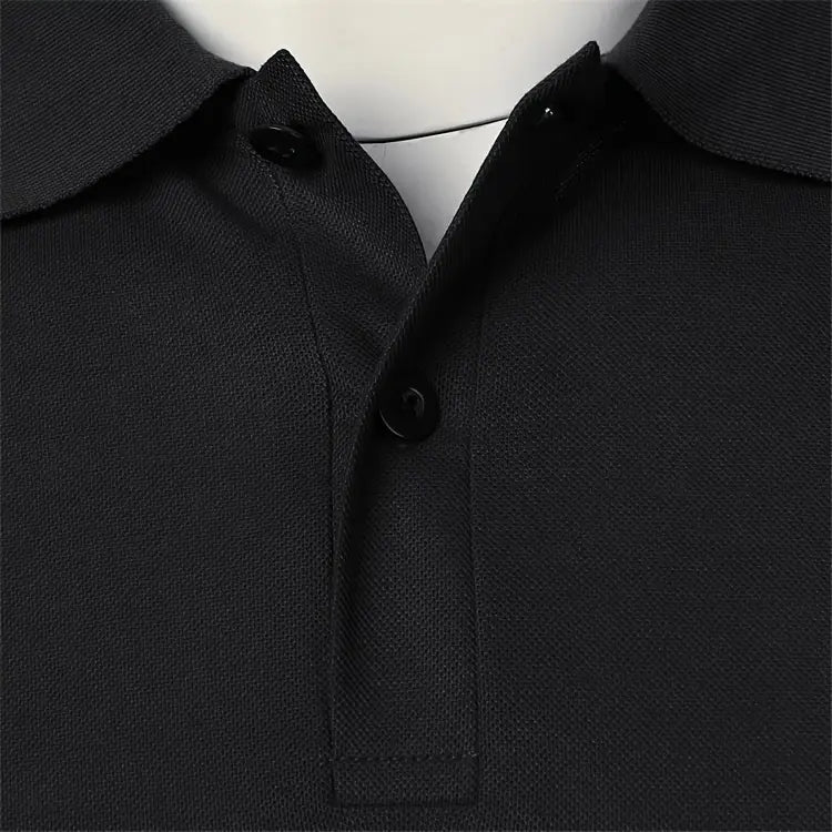 "Polo uomo muscle-fit traspirante, design elegante, colletto a revers, perfetta per golf, blu scuro, tessuto leggero elastici