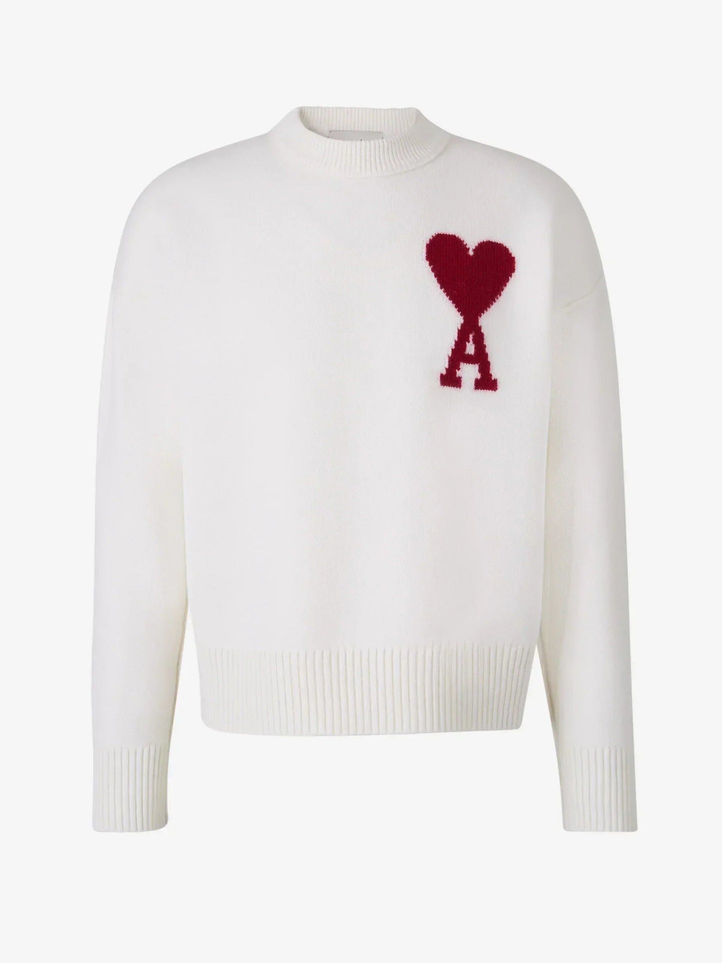 Pullover uomo con motivo cuore, texture morbida, colore grigio e taglio comodo, perfetto per look casual ed eleganti.