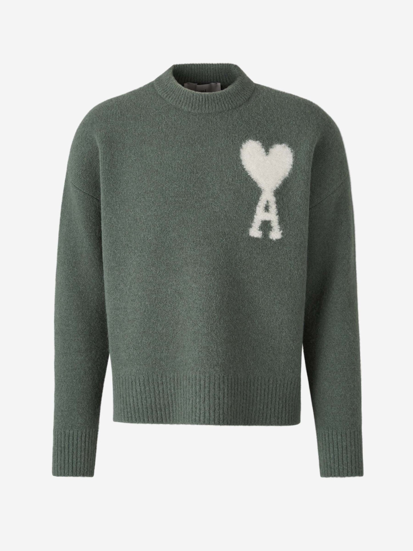 Pullover uomo con motivo cuore, texture morbida, colore grigio e taglio comodo, perfetto per look casual ed eleganti.