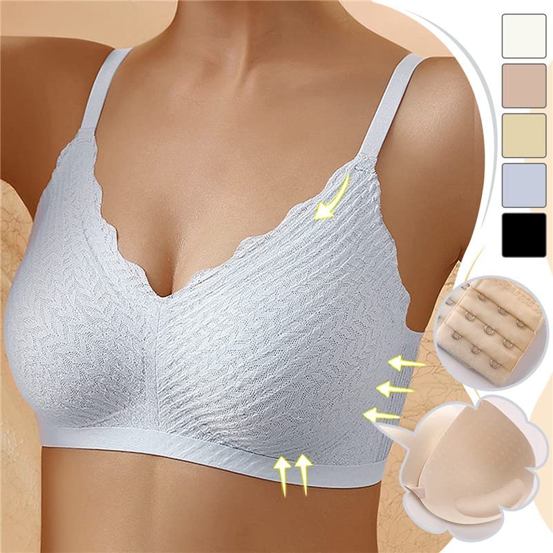 "Reggiseno donna Emilia senza ferretto, cotone bianco; spalline larghe, design traspirante per massimo comfort femminile."