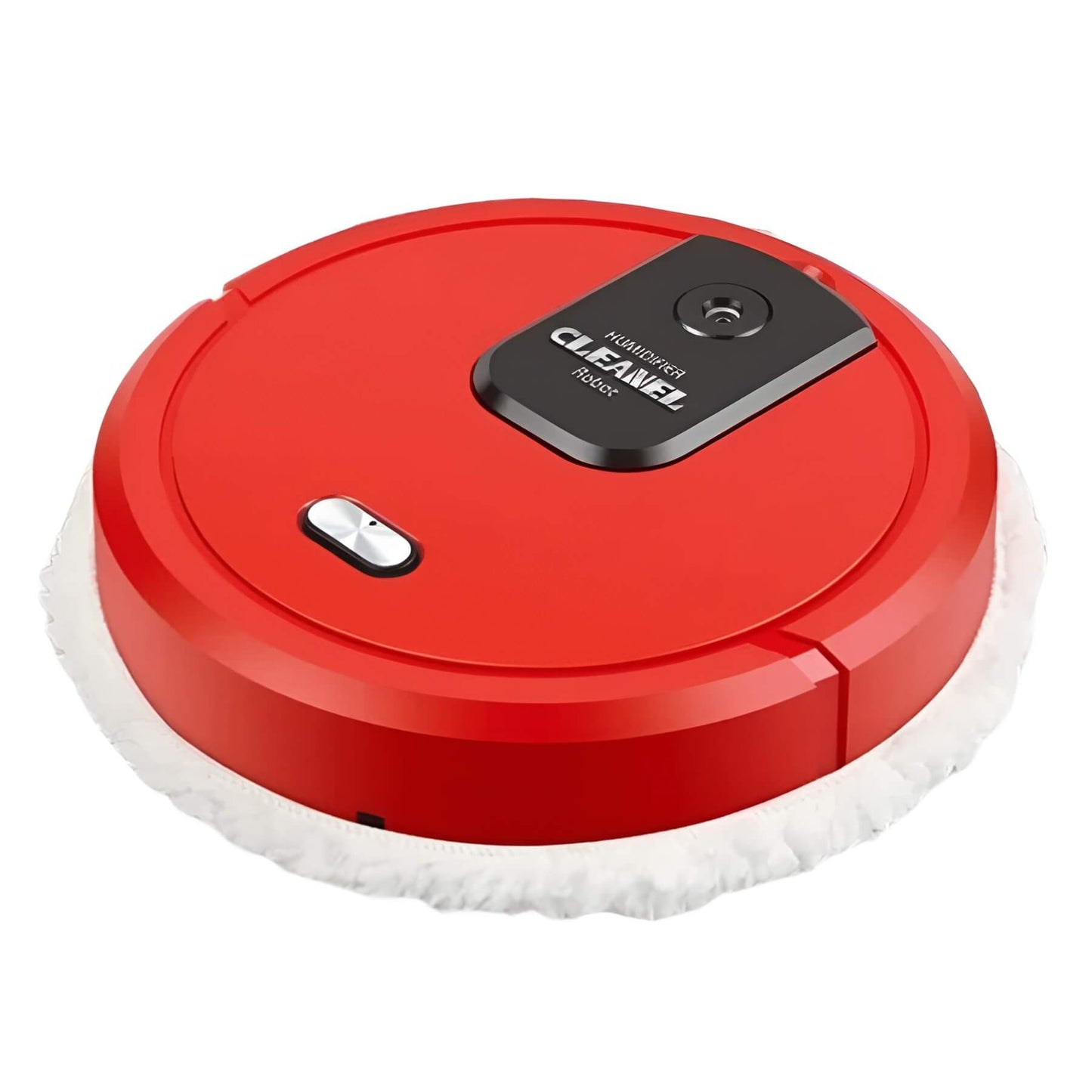 Robot mop automatico elegante, in nero, bianco o rosso, con mappatura intelligente per pavimenti sempre perfetti.