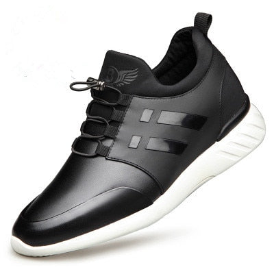 "Scarpe uomo ortopediche in cuoio nero, eleganti e comode, con supporto avanzato, viste lateralmente."