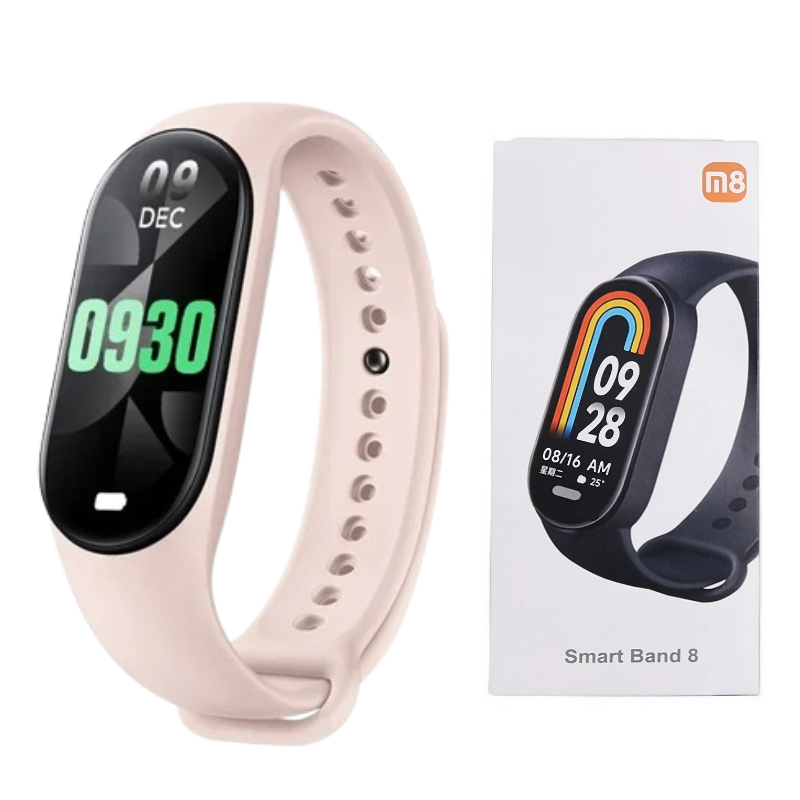 "Smartwatch Mi Band 8 elegante nero con display Retina, cinturino sottile, compatibile Android e iOS, adatto fitness e salute