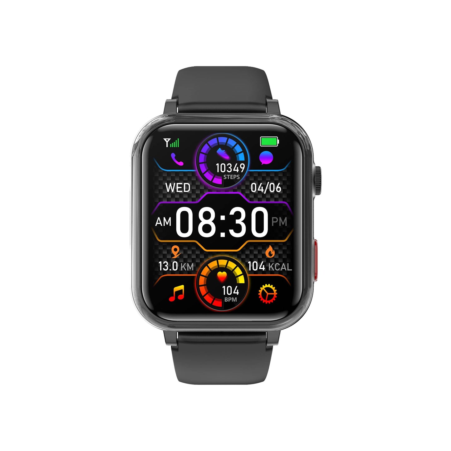 "Smartwatch unisex con display rotondo, cinturino in silicone, funzioni SOS e monitoraggio salute, disponibile in vari colori