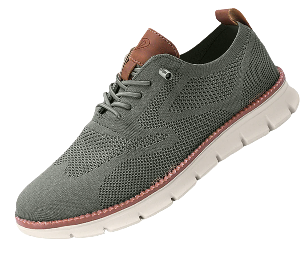 "Sneakers uomo traspiranti, design moderno, colore beige, comfort ortopedico, suola resistente, ideale per look casual."