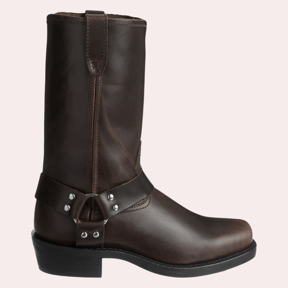 "Stivali cowboy uomo in pelle PU nero, stile western, eleganti dettagli, robusti e raffinati per un look classico e versatile