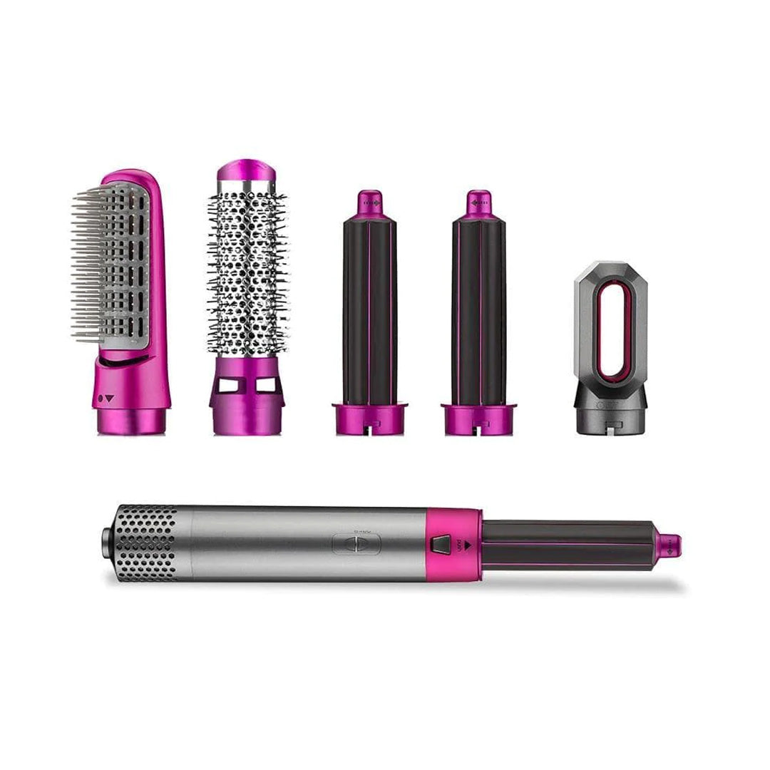 Styler capelli 5-in-1 unisex: accessori per ricci, onde, lisci e asciutti, leggero e adatto a ogni tipo di capelli.