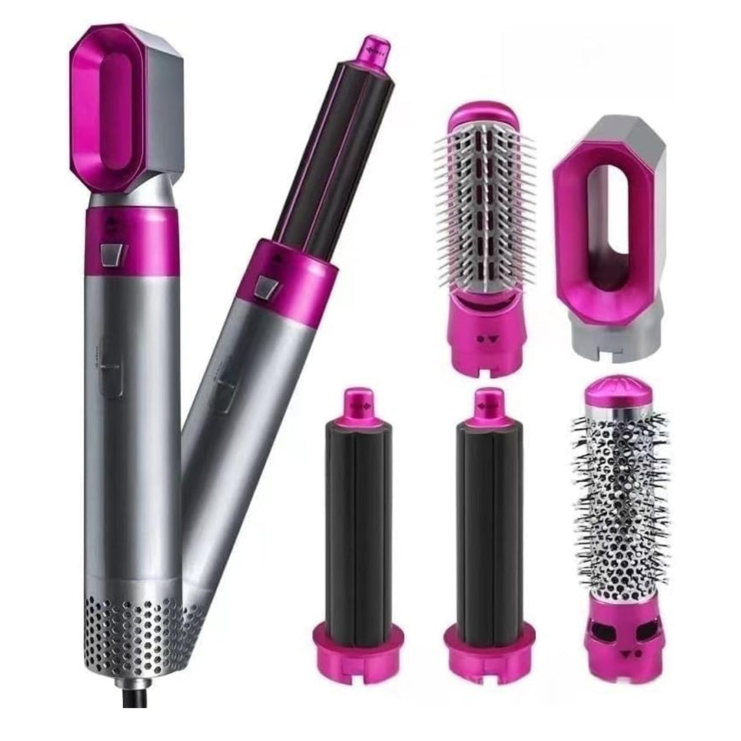 Styler capelli 5-in-1 unisex: accessori per ricci, onde, lisci e asciutti, leggero e adatto a ogni tipo di capelli.