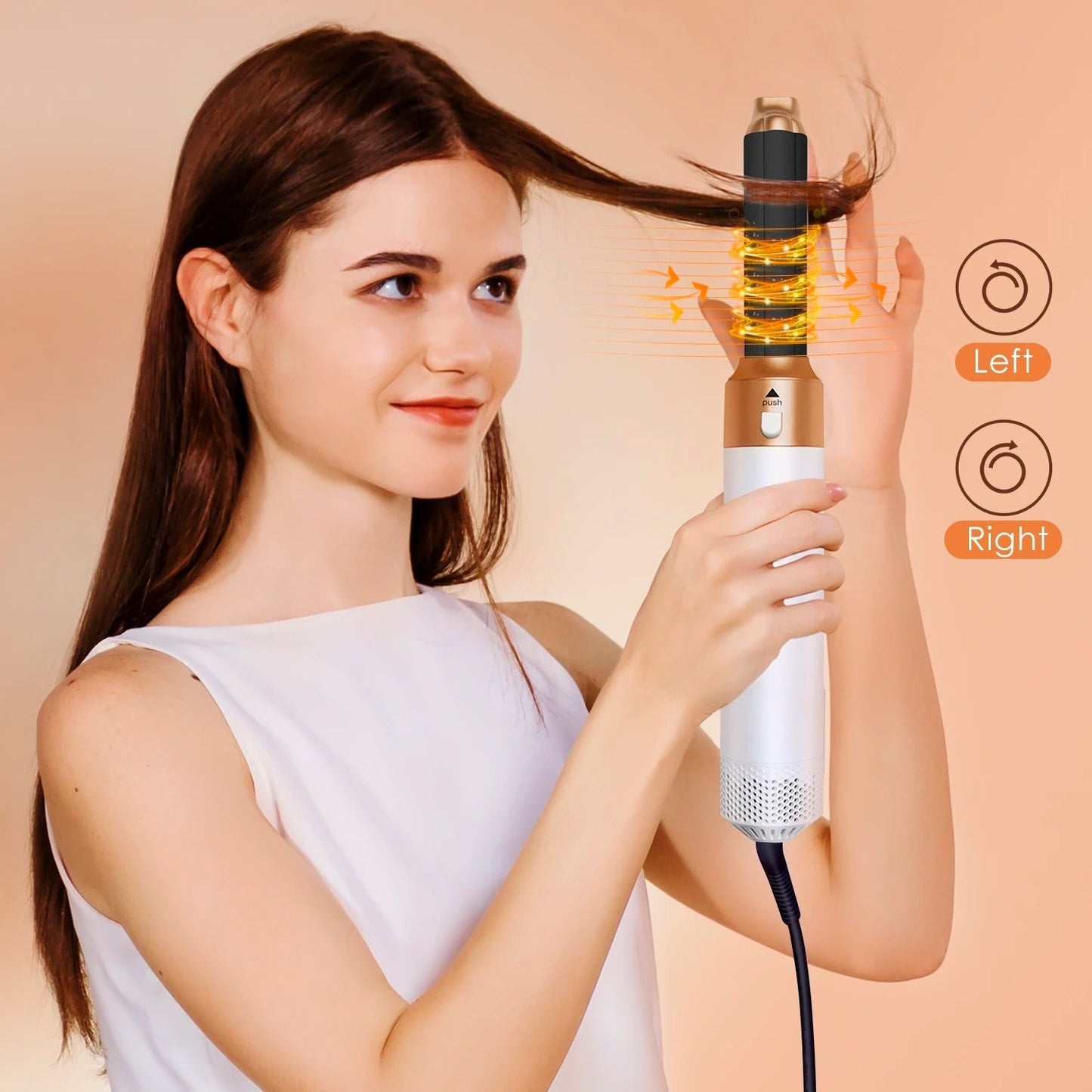 Styler capelli 5-in-1 unisex: accessori per ricci, onde, lisci e asciutti, leggero e adatto a ogni tipo di capelli.