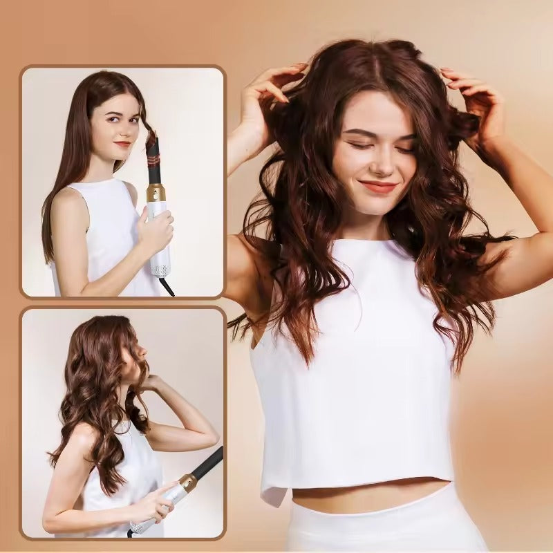 Styler capelli 5-in-1 unisex: accessori per ricci, onde, lisci e asciutti, leggero e adatto a ogni tipo di capelli.