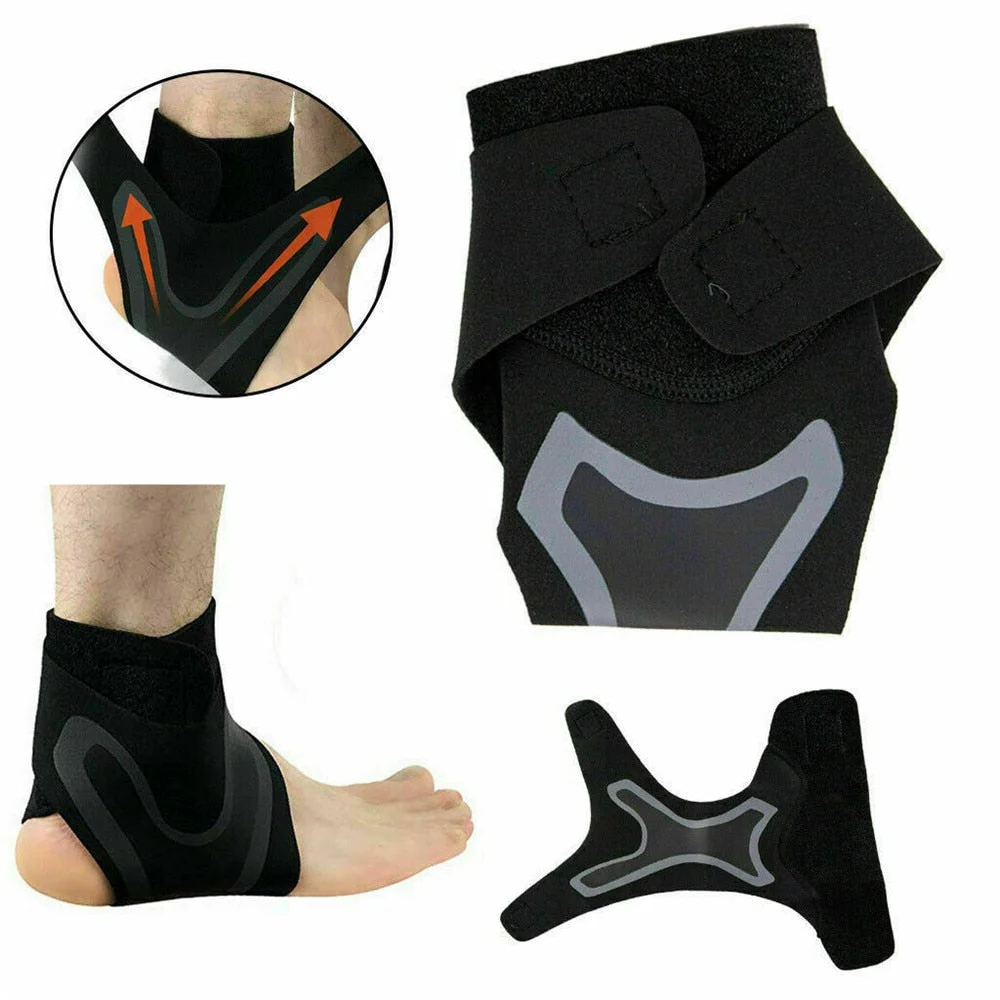 "Supporto a compressione nero per caviglia plantare unisex, leggero e senza cuciture per stabilità e comfort."
