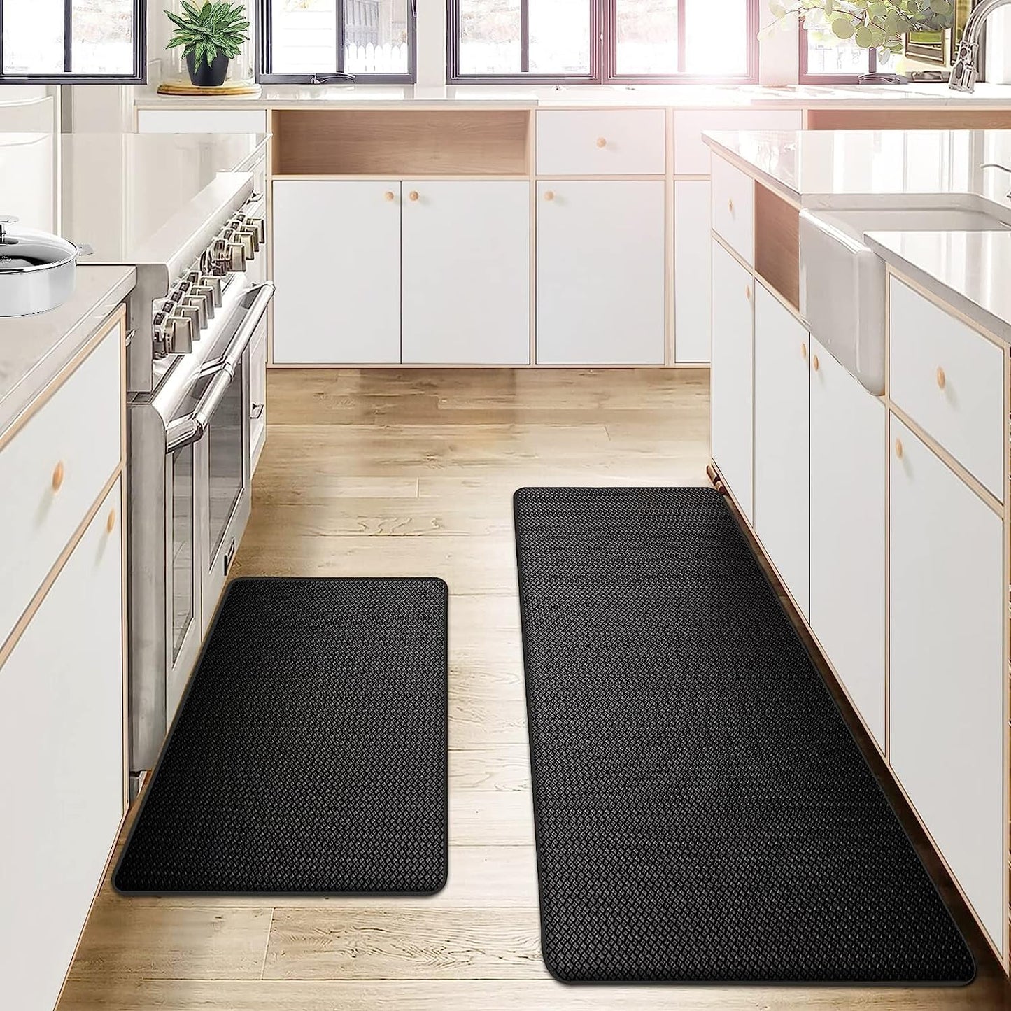 "Tappeto cucina antifatica ErgoComfort, design moderno, colore rosso con superficie antiscivolo e struttura ammortizzata."