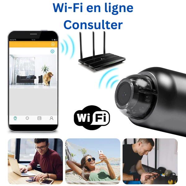 "Telecamera sicurezza Full HD, visione notturna, design compatto, obiettivo 160°, ideale casa e ufficio, controllo remoto."
