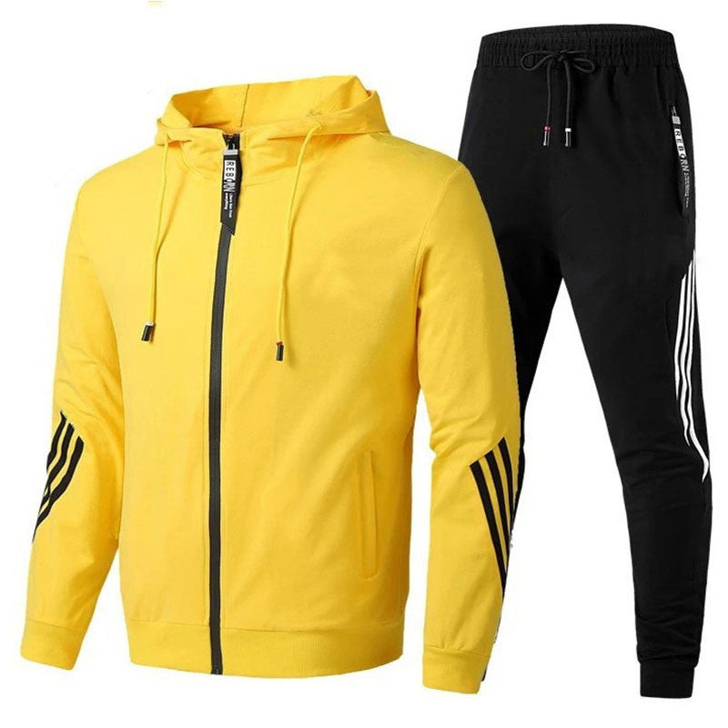 "Tuta sportiva uomo in misto lana grigia, design elegante con elastico in vita e polsini, adatta per allenamento e tempo libe