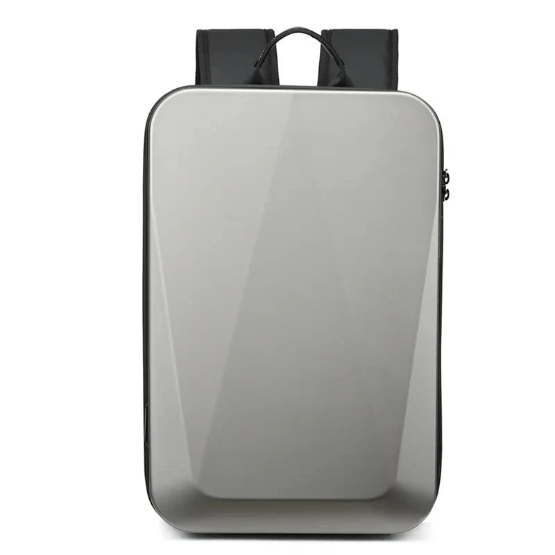 "Zaino laptop antifurto unisex, impermeabile, espandibile, con porta USB, nero, design moderno, ideale per viaggiatori."