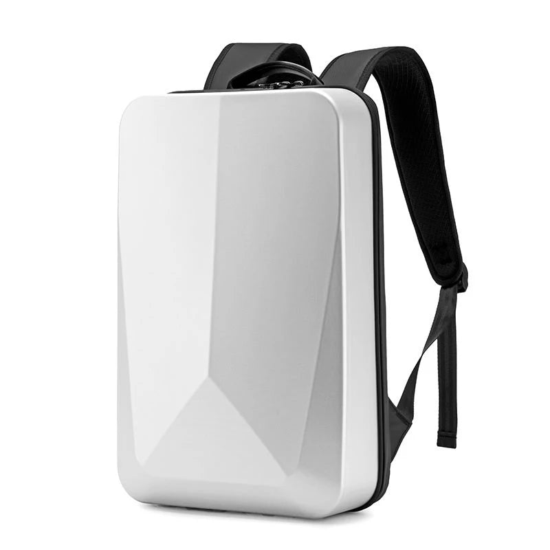 "Zaino laptop antifurto unisex, impermeabile, espandibile, con porta USB, nero, design moderno, ideale per viaggiatori."